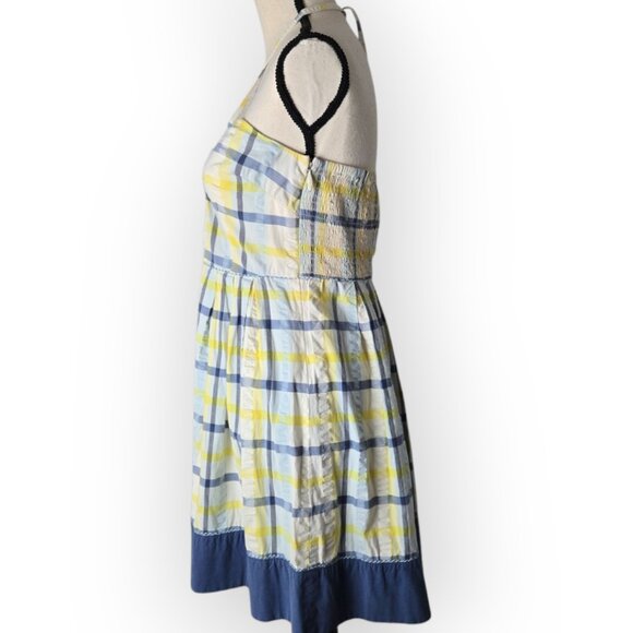 Juicy Couture Yellow and Blue Plaid Mini Halter Dress S - Picture 4 of 9